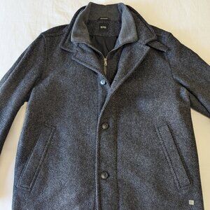 Men's Hugo Boss Grey Wool Coat 46R